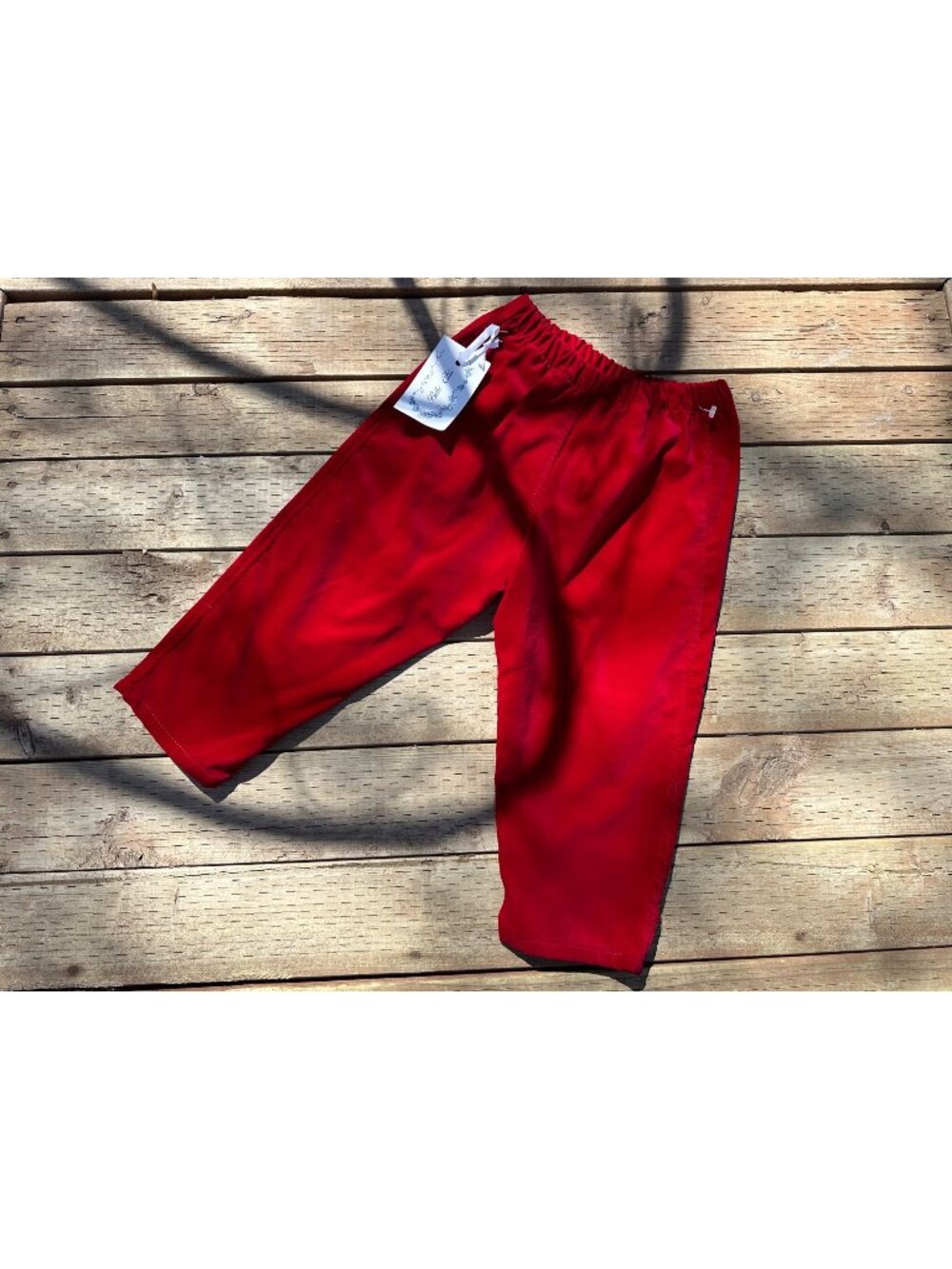Vtg Bebe Chic Red Cotton Velvet Trousers Pants Sz XL (Babies) NWT